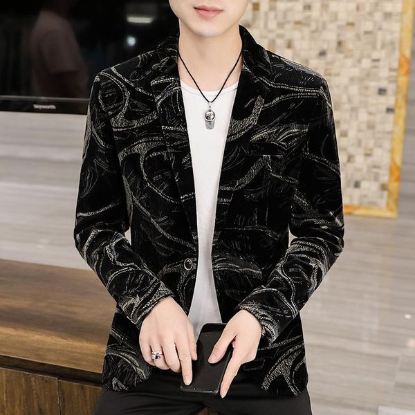 

men's suits & blazers 2021 autumn men's luxury retro casual suit jacket social office dress coat street wear wedding business blaze, White;black