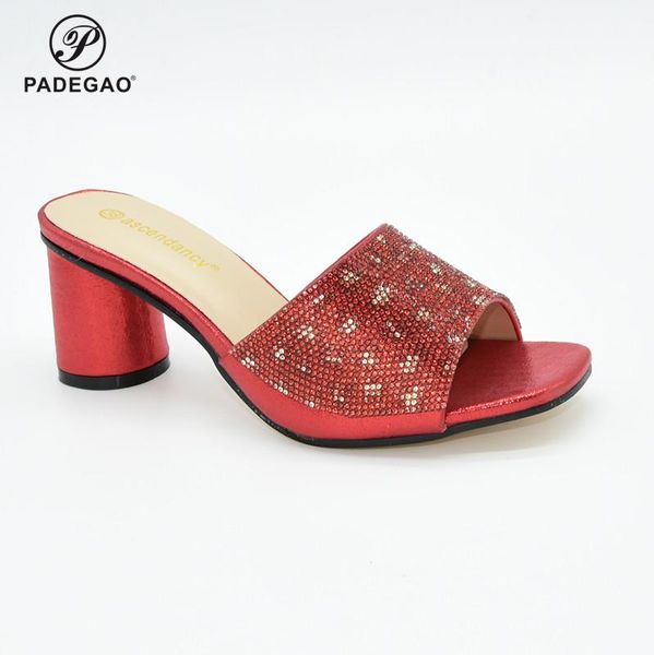 

dress shoes lady party in red color nigerian women with shinning crystal for garden, Black
