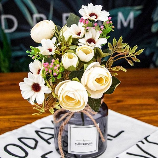 

decorative flowers & wreaths silk flower handmade artificial floral decor wedding bouquet home women party kitchen fake romantic