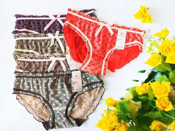 

women's briefs cotton crotch girls underwear mesh women's, Black;pink