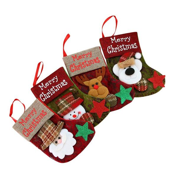 

christmas decorations stocking classic xmas character 3d plush with faux fur cuff party accessory