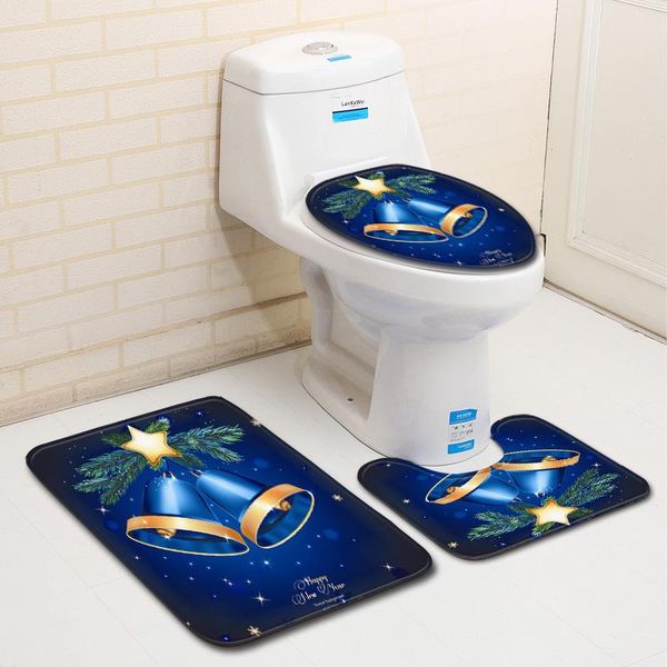 

bath mats christmas bell pattern bathroom rug shower wc mat products toilet set for