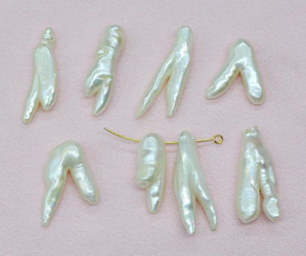 

other 4pcs diy natural chicken feet pearls. biwa pearl loose beads. 0.7mm hole