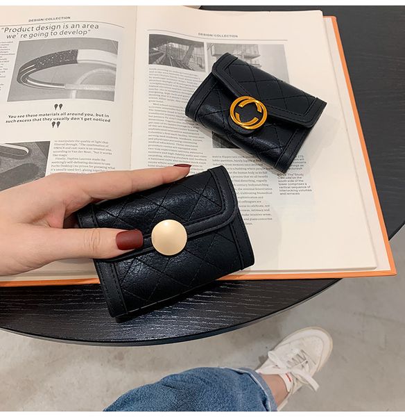 

leather women wallet hasp small and slim coin pocket purse men wallets cards holders luxury brand designer purse, Red;black
