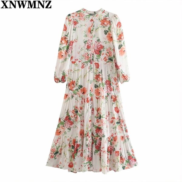 

women floral print beach dress female boho long round neck short sleeve dress chic a line button-up ruffled hem dresses 210520, Black;gray