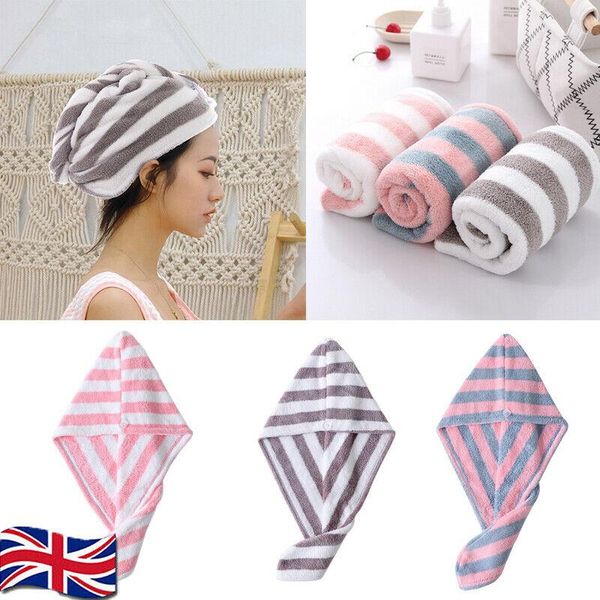 

shower caps uk rapid quick drying hair towel dry hat bath wrap bathing cap