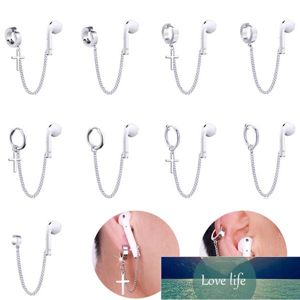 

1pc anti-lost ear clip chains bluetooth earphone holders accessories earrings, Golden;silver