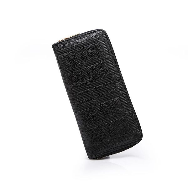 

wallets wild simple ladies long embossed wallet fashion large capacity multi-card zipper mobile, Red;black