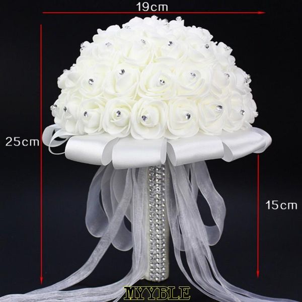 

wedding flowers handmade rose bridal bouquet beautiful artificial flower foam roses bride party accessory