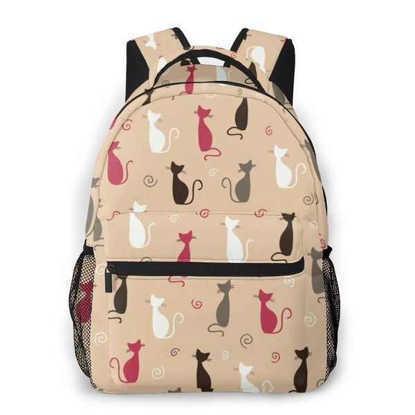 

backpack women fashion male travel mens bag large lapshopping cute cats pattern
