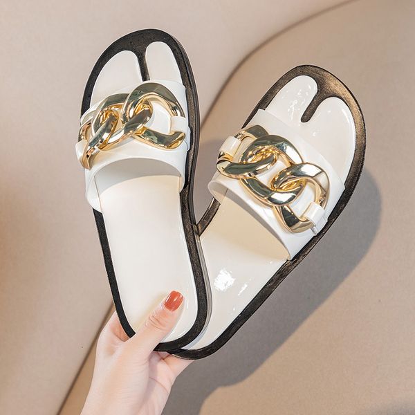 

sandals women's flat-leather shoes and sandals for external use, soft, beach chain, summer designer owsi, Black