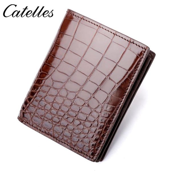 

wallets luxury designer mens wallet leather crocodile short men hasp vintage male purse, Red;black