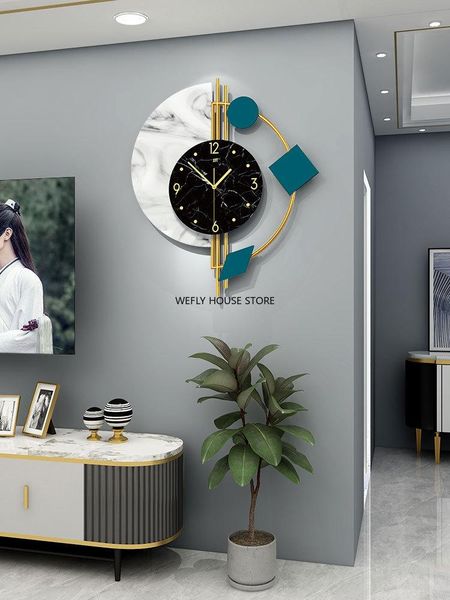 

nordic light luxury clock wall sitting room modern simple household fashion creative atmosphere hanging clocks