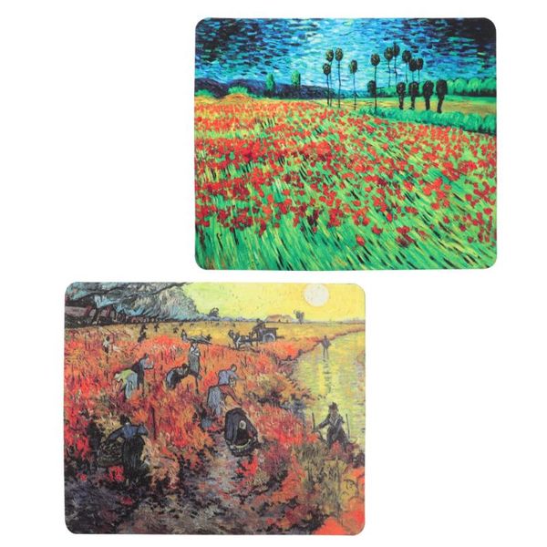 

mouse pads & wrist rests 2pcs oil painting pattern anti-slip computer decorative pats