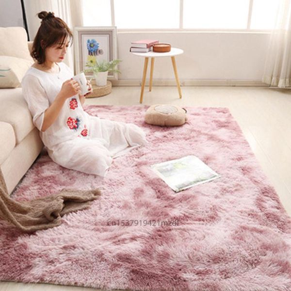 

carpets fluffy fur tie dye for bedroom decor modernas home floor large hand washable nordica living room soft white shaggy rug