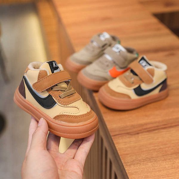 

toddler shoes outdoor children soft soled winter warm walking baby boy flats newborn sneakers infant girl trainers casual kids g1025, Black;red