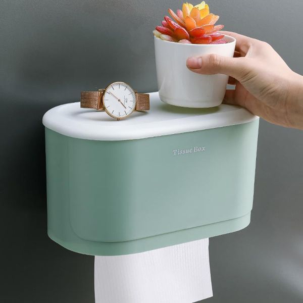 

tissue boxes & napkins creative toilet paper holder waterproof box wall-mounted bathroom storage roll organizer