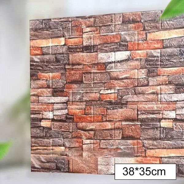 

wallpapers 38*35cm self-adhesive wallpaper foam brick waterproof 3d home wall decoration anti-collision pattern stickers