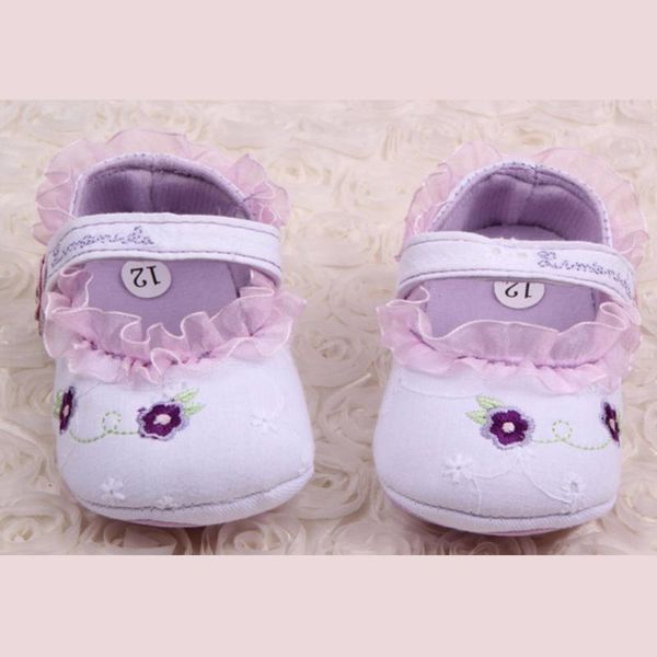 

first walkers infant toddler baby girl floral lace prewalker shoes soft sole crib