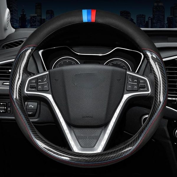 

steering wheel covers carbon fiber cow leather cover for geely x70 emgrand ec7 gt atlas boyue nl3 gc9 2021