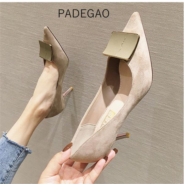 

dress shoes womens 2021 high heels pumps party ol buckle fashion ladies sexy, Black