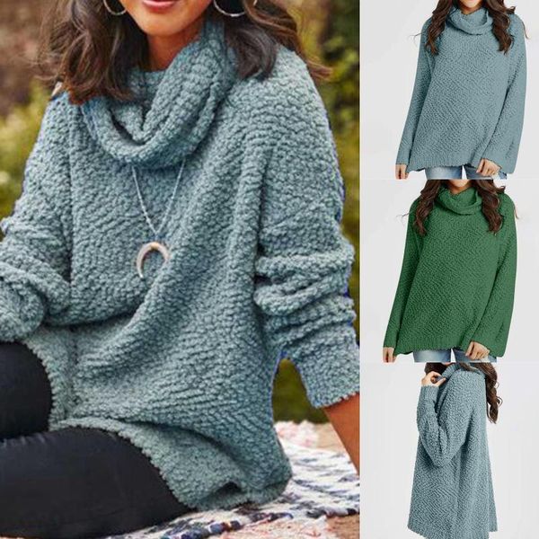 

women's sweaters plus size fashion warm plush sweater casual winter loose turtleneck streetwear ladies female women long sleeve blusas, White;black