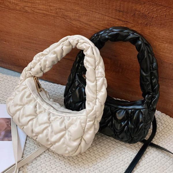 

evening bags folds design small soft pu leather armpit crossbody for women 2021 fashion lady shoulder handbag and purses female tote