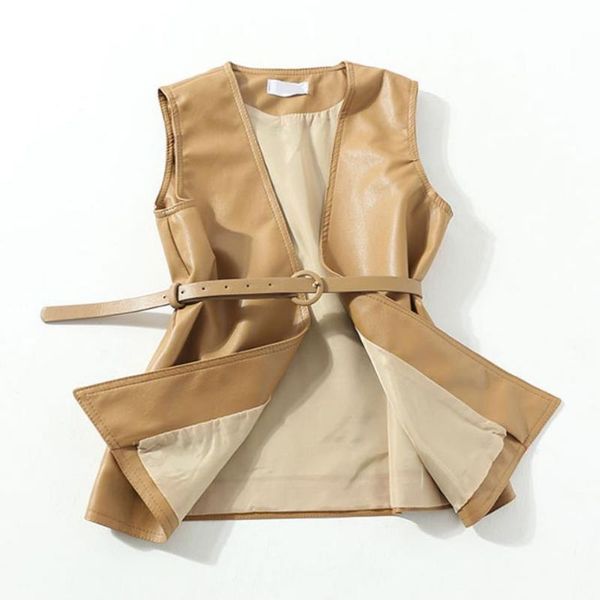 

women's vests women leather vest jackets coats female sleeveless casual pu, Black;white