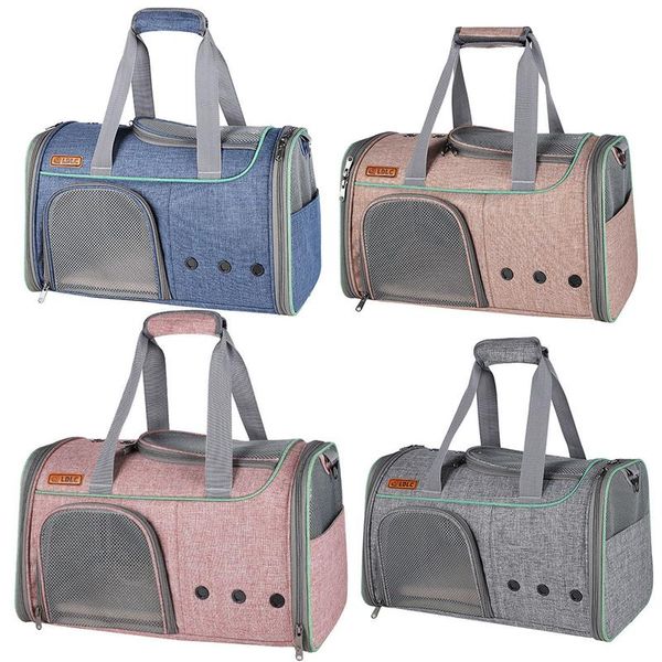 

cat carriers,crates & houses carrier backpack breathable travel outdoor shoulder bag soft-sided mesh windows fleece padding collapsible pet