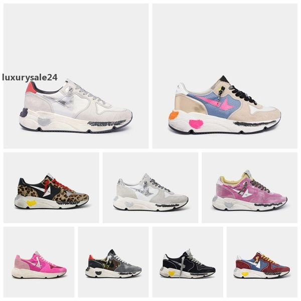

2021 golden fashion luxurys gooses selling white pink colour sneakers super star sequin classic do-old dirty shoe des bfy, Black