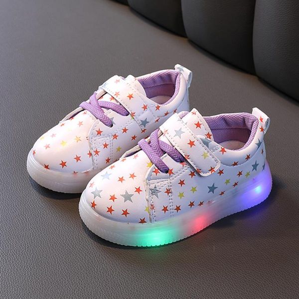 

first walkers baby shoes with light children kids girls sneakers bling led luminous sport casual zapatillas#30