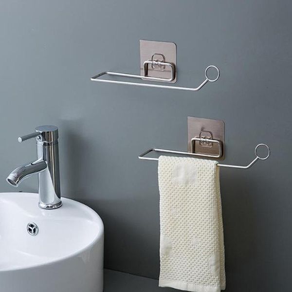 

paper towel holder stainless steel shelf no drilling storage rack kitchen bathroom toilet supplies & organization