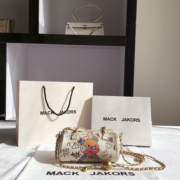 Bolsas de noite Bear Graffiti Lady's Chain S Phone Shoulder Simple Small Square Bag Women's Luxury Designer Handbags For Women 2021