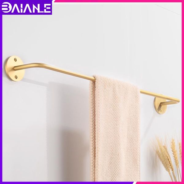 

towel racks brass bar single gold holder rack toilet wall mounted hanging round shape bathroom accessories