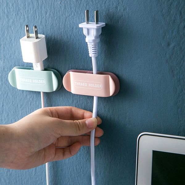 

4 pcs punch-plug hook cable holder power plug socket hook rack holder hanger office home wall kitchen office living room