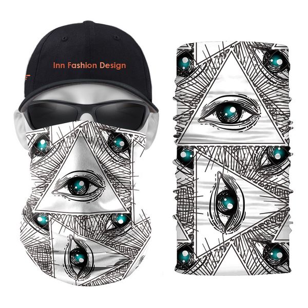 

To the triangle Pattern Printed Magic Scarf 5 Pieces Per Package High Quality Comfortable Fashion Riding Sunscreen Seamless Wweat Absorption, Blue;gray