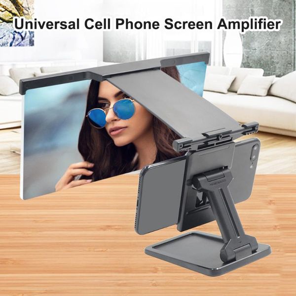 

cell phone mounts & holders universal 3d screen hd folding mobile magnifier video display enlarger support deskholder