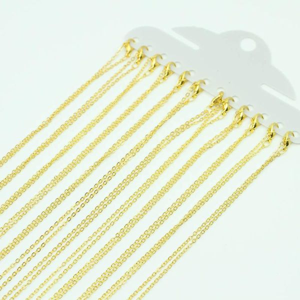 

chains diy jewelry accessories 40cm o-shaped chain lobster clasp handmade pendant 12 pieces/bag, Silver