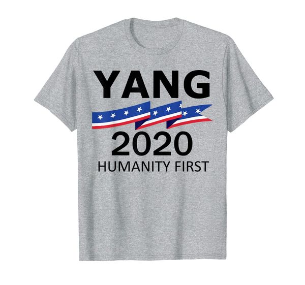 

andrew yang 2020 humanity first presidential election black t-shirt, White;black
