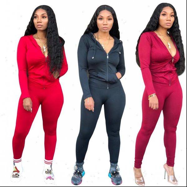 

hooded womens tracksuits jackets 2 piece set women clothes autumn winter and sporting pants sweat suit two vocation outfit, Gray