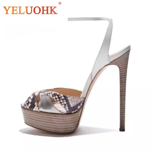 

34-43 high heel sandals women big size platform quality summer 14.5 cm, Black