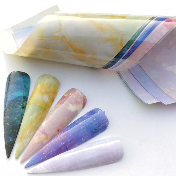 

15x4cm nail foils marble series pink blue paper art transfer sticker slide decals nails accessorie1, Black