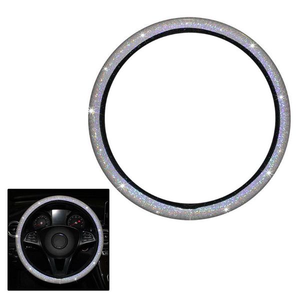 

steering wheel covers 1* car cover anti-slip breathable glitter bling pu leather universal