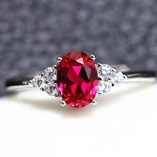 

wedding rings classical high-end red zircon handmade ladies engagement open ellipse adjustable female fashion jewelry gifts, Slivery;golden