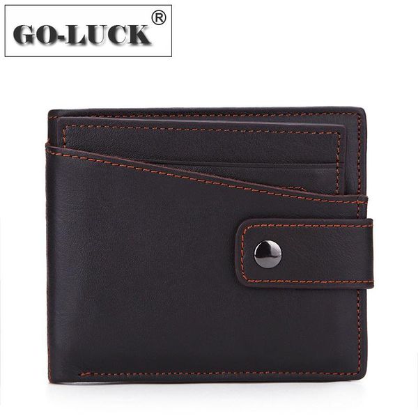 

wallets men hasp genuine cowhide leather men's cards holder wallet coin handheld bag multi-functions simple style design, Red;black