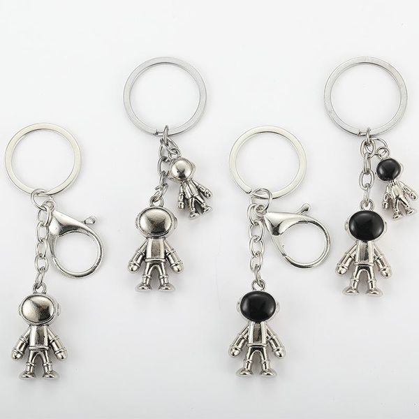 

keychains 2021 fashion original space astronaut keychain for car keys metallic pendant bag key ring jewelry accessories, Silver