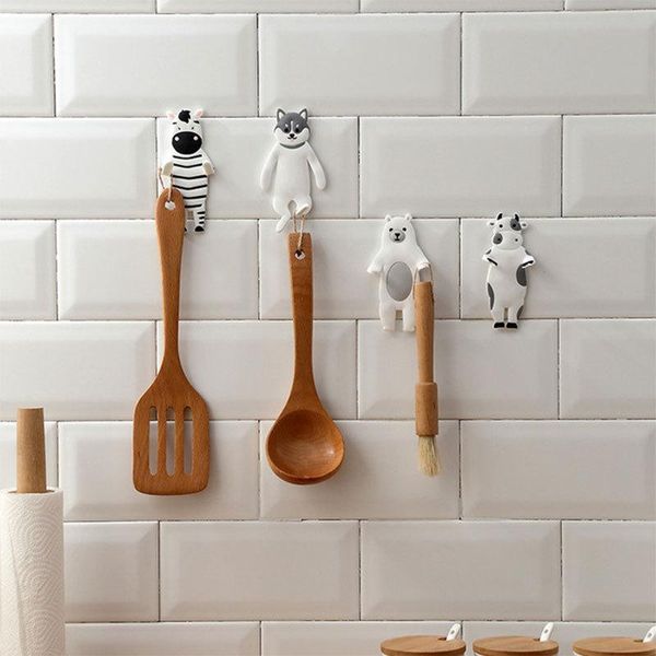 

hooks & rails cute animal-style wall for convenient storage kitchen small racks and bathroom stickers