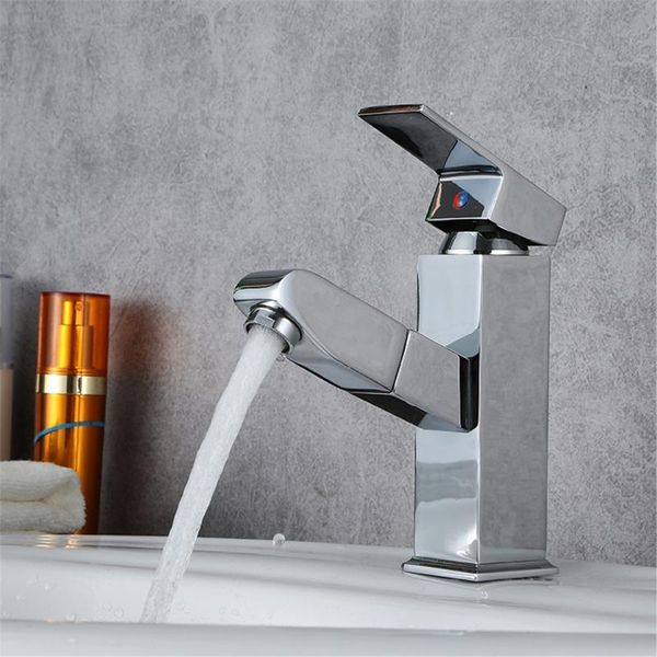

bathroom kitchen basin faucet 304 stainless steel pull out spray sink tap 63ha