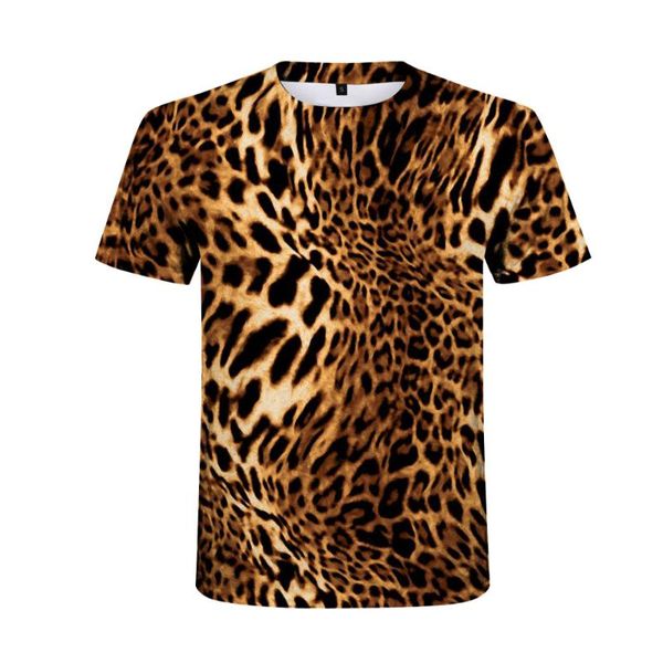 

men's t-shirts 2021 summer ladies 3d leopard print shirt male and female funny breathable casual street sports couple clothes, White;black