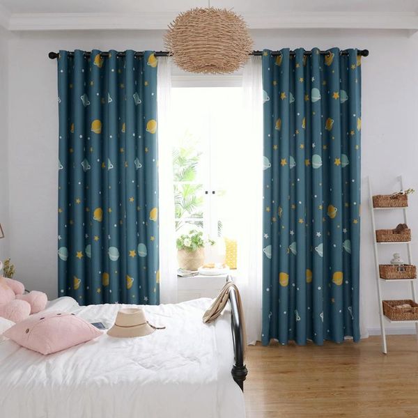 

curtain & drapes starry print blackout
